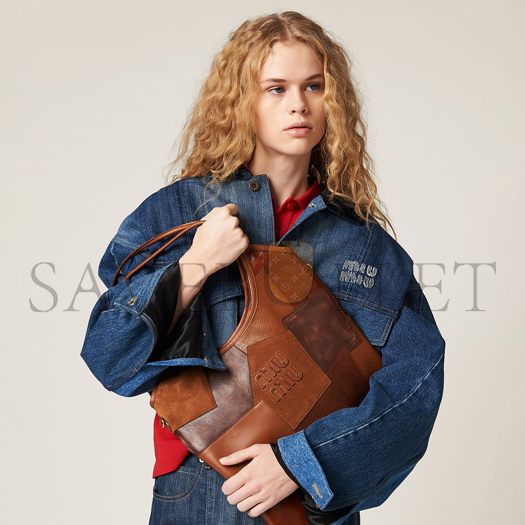 M1v M1v ivy leather patchwork bag 5bg231 (40*35cm)